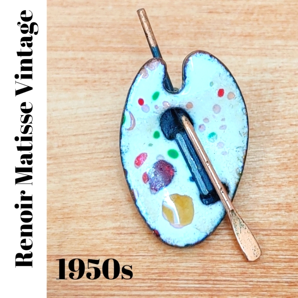 Renoir Matisse Single Clip Earring Vintage 50s Artist Palette